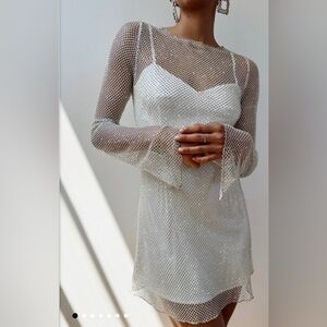 NEW: Show Me Your MuMu: Iconic Mini Dress; Size: M; Color: White Glitz